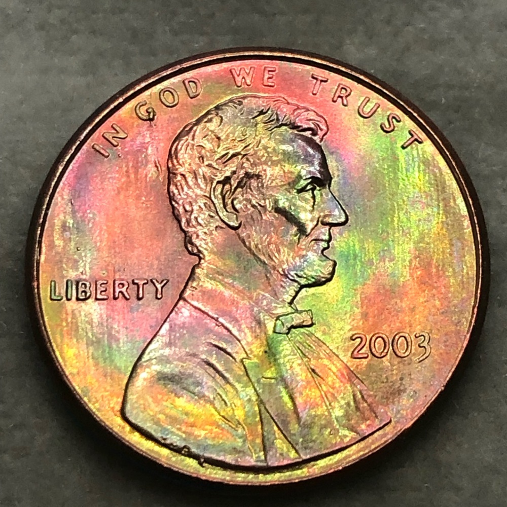 Toned 2003 penny